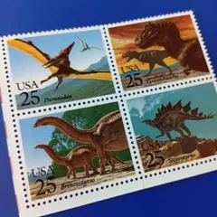 9431 外国切手 アメリカ 1989年 恐竜デザイン 田型