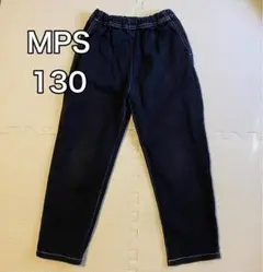 MPS ライトオン ストレッチパンツ ブラック 黒　ズボン フルレングス 130