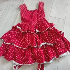 Shirley Temple 赤 水玉 ノースリーブワンピース