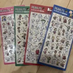 【韓国限定】スヌーピー　ピーナッツ　シール 3D クリスタル ステッカー　４枚組