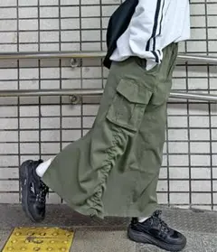 CPCM ツイルカーゴスカート カーキ M