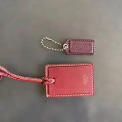 COACH レッド ネームプレート、キーホルダー2個セット