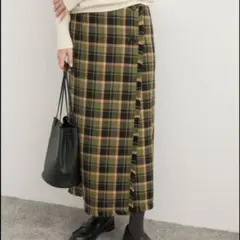 今期　アーバンリサーチドアーズ　フリンジチェックラップストレートスカート