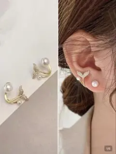 シーイン SHEIN パール ピアス ゴールドカラーのサムネイル