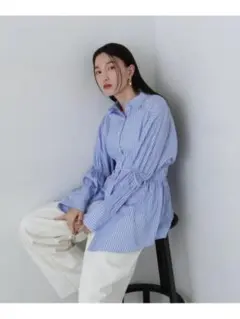 ウエストシャーリングロングシャツ