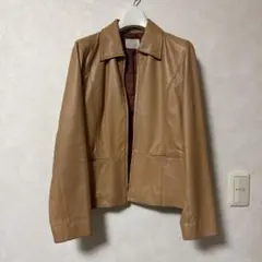Le Soukラムレザー軽量ベージュ 羊革ジャケット サイズ2