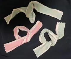 ハンドメイド　ワイヤー入ヘアバンド　 ピンク1個グリーン２個