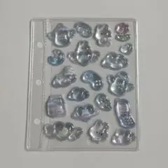 ボンボンドロップシール　おすそ分け　オリジナル　シャーベット　水色