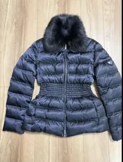 美品】PRADA ダウンジャケット ネイビー ファー付き - メルカリ