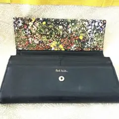 Paul Smith ポールスミス 長財布 レザー ブラック 花柄 フローラル