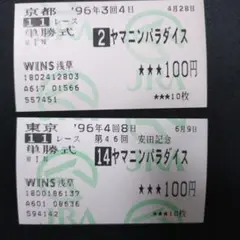ヤマニンパラダイス 単勝馬券2枚セット