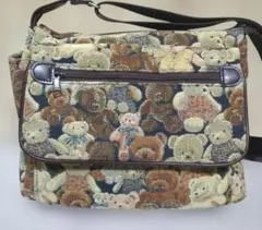大和屋ラビラビ　テディベア柄ショルダーバッグ