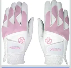 Nicotera レディース ゴルフグローブ ホワイト/ピンク
