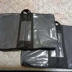 ✨衣類収納袋 ブラック　黒　持ち手つき 2つセット