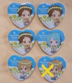 あんスタ ハート型缶バッジ≪紫之創・真白友也・天満光≫アニカフェ