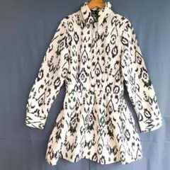 ZARA チュニック シャツ ワンピース イカット柄 総柄 M