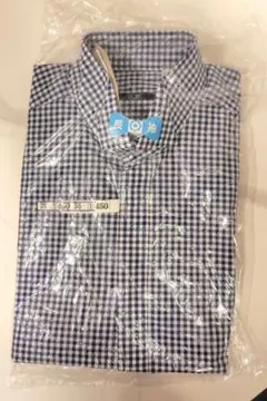 【極美品クリーニング済】SUIT SELECT 青×白チェック 長袖ドレスシャツ