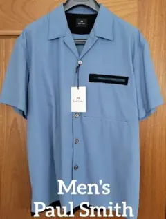 Men'sPaul Smith　水色×黒　Ｌ　半袖ブラウスのサムネイル