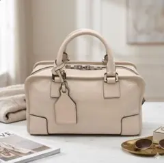 ロエベ アマソナ28 ハンドバッグ ベージュ レザー 本革 LOEWE 希少