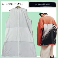 美品✨ALMOSTBLACK 細江英公 異素材レイヤードが映える純白ロングシャツのサムネイル