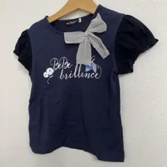 BeBe ⭐︎べべ　半袖Tシャツ カットソー　紺　チュール　リボン　120