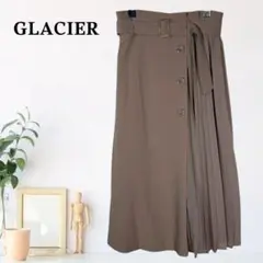 zB723【L】GLACIER タック フレア スカート アシンメトリー