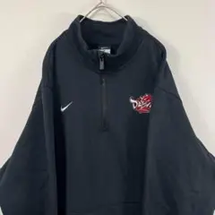USA古着 NIKE ナイキ ハーフジップ スウェット devils 黒