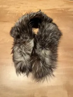 毛皮マフラー② 襟巻きファーショール　ストール　シルバーフォックス