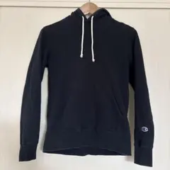 Champion ブラック フード付きパーカー S