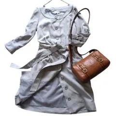 ✨️新品 プロポーションボディドレッシング グレー 長袖 ロングワンピース L