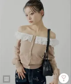 【Chico】レースティアードオフショルカーディガンのサムネイル