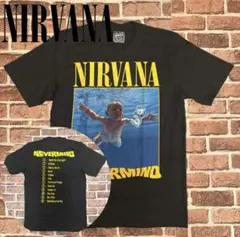 【Lサイズ】ニルヴァーナ☆デカロゴ　両面プリント　Tシャツ　ブラックのサムネイル