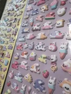 新品・未使用 ぷくぷくシール交換 ぷにぷに スクイーズ 立体 3Dシール 二枚