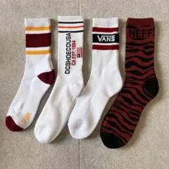 ソックス 4足セット ソックス　ラインソックス　NEFF 太陽柄
