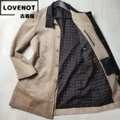 コート　コーデュロイ　裏地キルティング　内ポケ4　ウール　アンゴラ　ベージュ　M