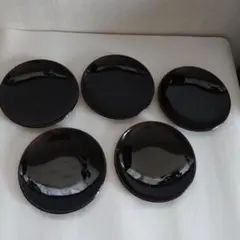 毛彫銘々皿　銘々皿　漆器の黒い皿　 5枚セット　未使用
