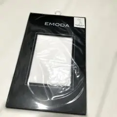 EMODA シアー膝上ソックス ホワイト&ブラック