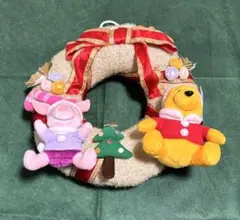 ディズニー ぬいぐるみ付き クリスマスリース 2003年製 直径約28cm