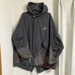 go slow caravan モッズコート 黒 風景刺繍