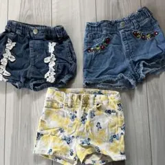 デニムショートパンツ 3点セット