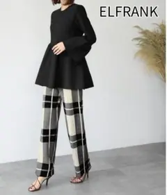 美品✨️ELFRANK エルフランク チェック柄 ワイドパンツ フリーサイズ