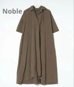 美品　Noble TRタイプライターシャツワンピ Mサイズ　五分袖