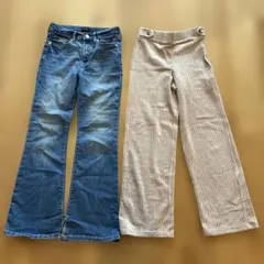 GAP 70's Flare & ZARA リブパンツ セット