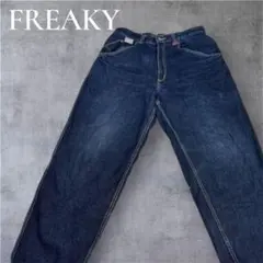 FREAKY フリーキー デニム　極太　ジーンズ　HIPHOP 濃紺　Lサイズのサムネイル