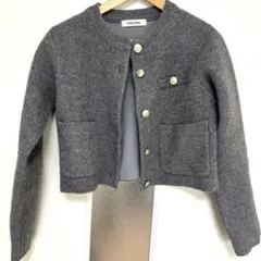 COCO DEAL ラクーン混ダブルフェイスニットカーディガン