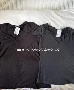 H&M Tシャツ　M サイズ　べーシック　2枚　Ｖネック