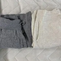 ユニクロ　ウォッシャブルニットリブパンツ 2色セット