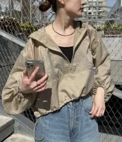 新品未使用 チャオパニック ショート丈 ナイロン アノラック