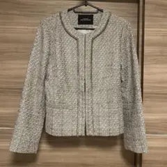 グリーンレーベルリラクシング ノーカラー ツイードジャケット