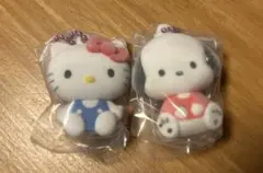 サンリオ　ふわふわフロッキーマスコット　ハローキティ ポチャッコ